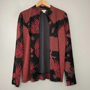 Christopher & Banks Size Medium Cardigan Travel Easy Care Knit Jacket Goth Artsy